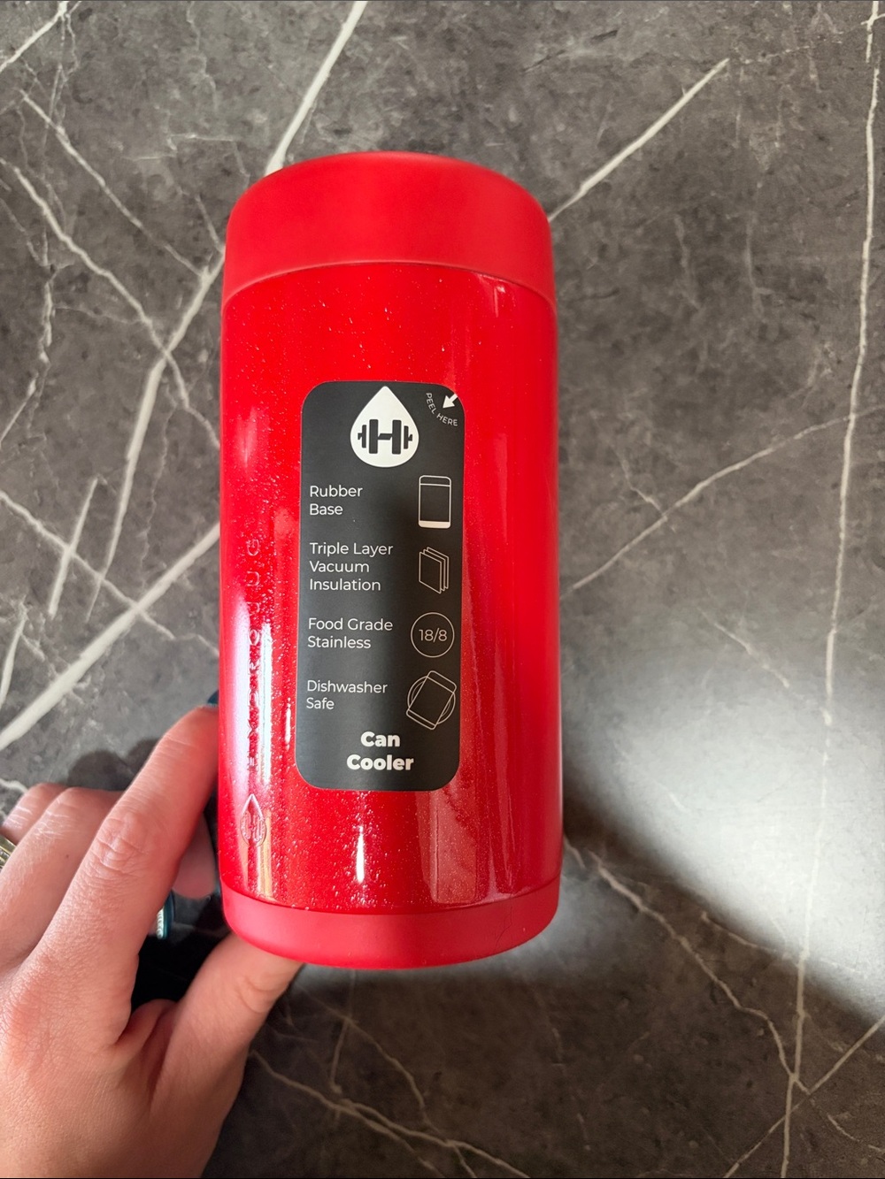 Brumate Red Can Cooler Vacuum Insulated Beverage Holder 12 oz slim